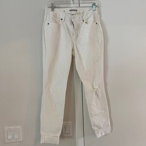 Sonoma Women's Cream Straight Leg Jeans